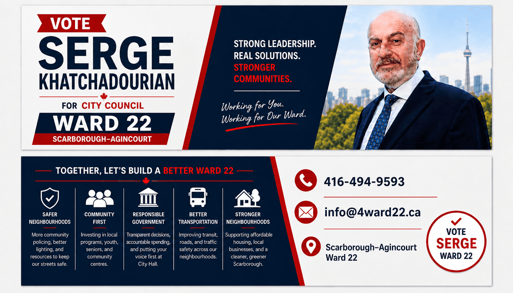 Serge Khatchadourian Ward 22 campaign flyer